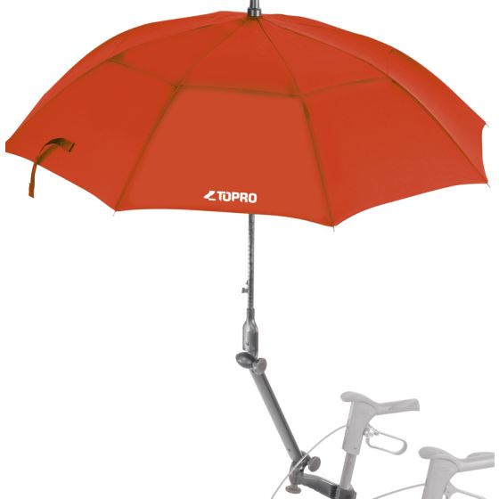 Paraply / parasoll, rød, med festearm